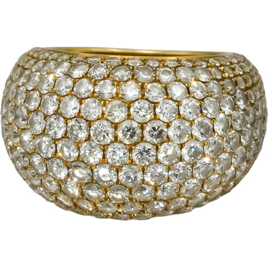 ODELIA 18k Yellow Gold VS Diamond Pave Dome Cocktail Ring 6.0CT Size 6