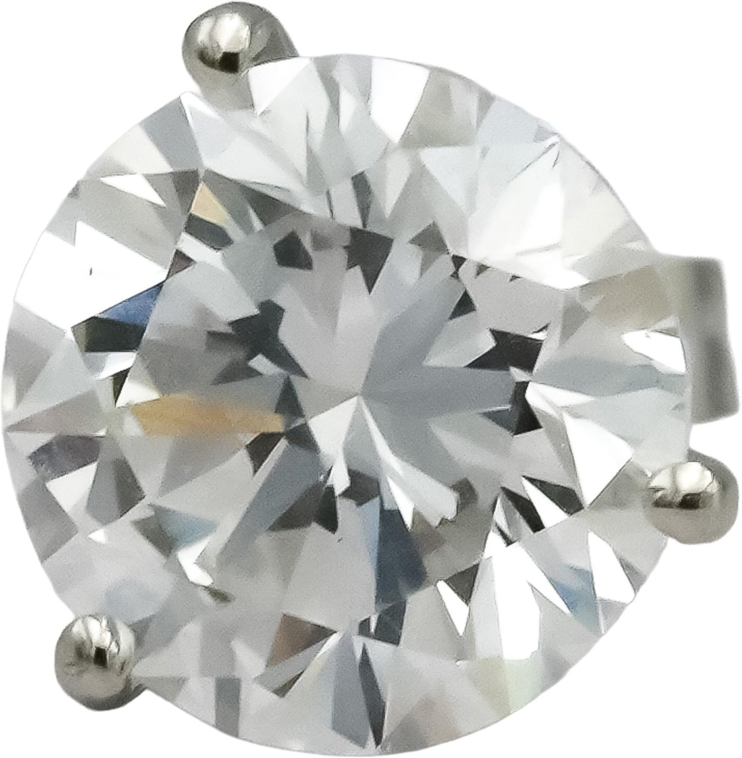 14k White Gold VS Round Lab-Grown Diamond Martini Setting Stud Earrings 4.60CT