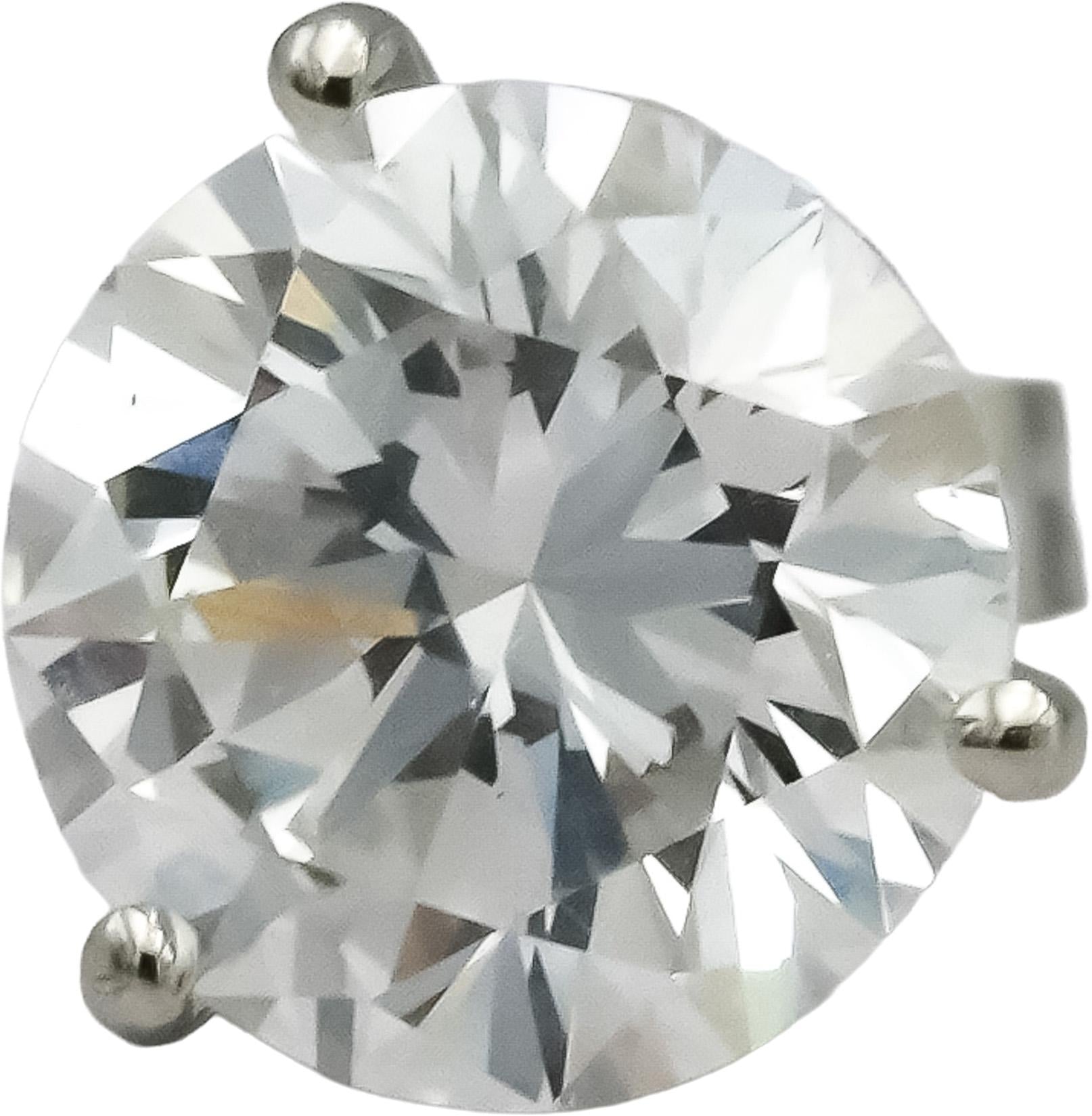 14k White Gold VS Round Lab-Grown Diamond Martini Setting Stud Earrings 4.60CT