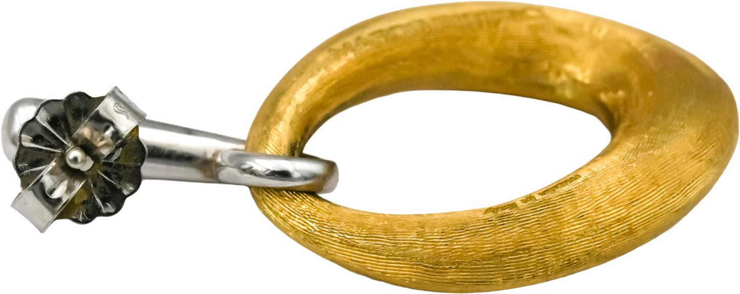 MARCO BICEGO 18k White Yellow Gold Lucia Hoop Earrings w/ VS Diamond Accents