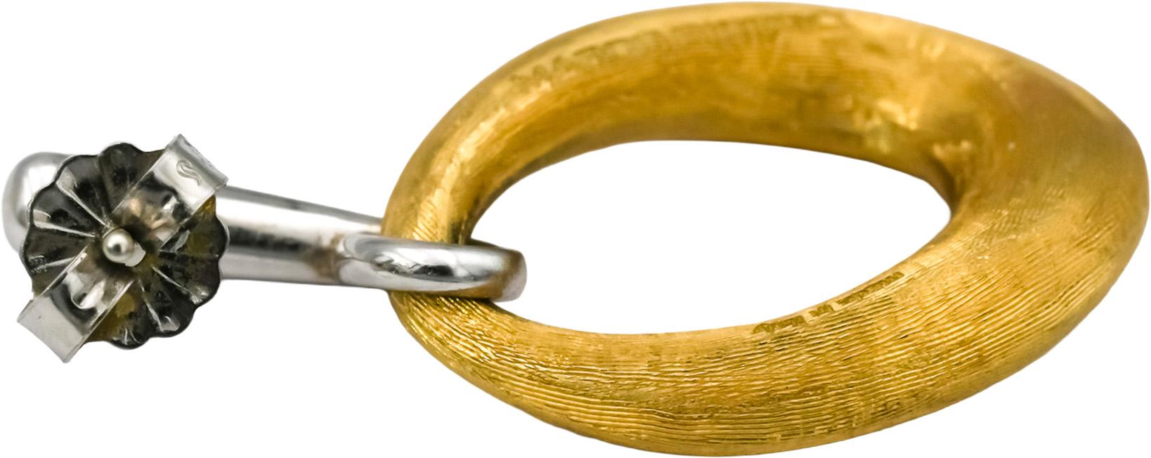 MARCO BICEGO 18k White Yellow Gold Lucia Hoop Earrings w/ VS Diamond Accents