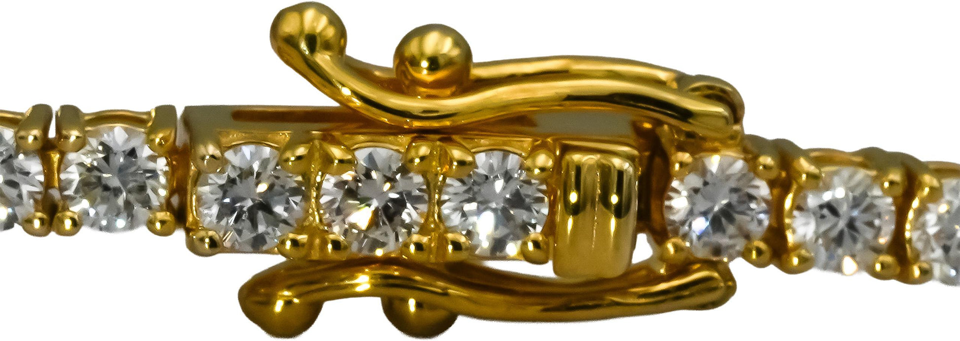 14k Yellow Gold VS Round Lab-Grown Diamond Tennis Bracelet 3.52CT