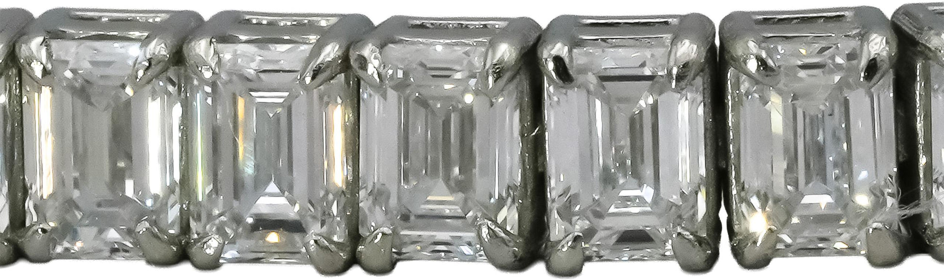 Platinum VS Emerald Cut Lab-Grown Diamond Tennis Bracelet 12.26CT