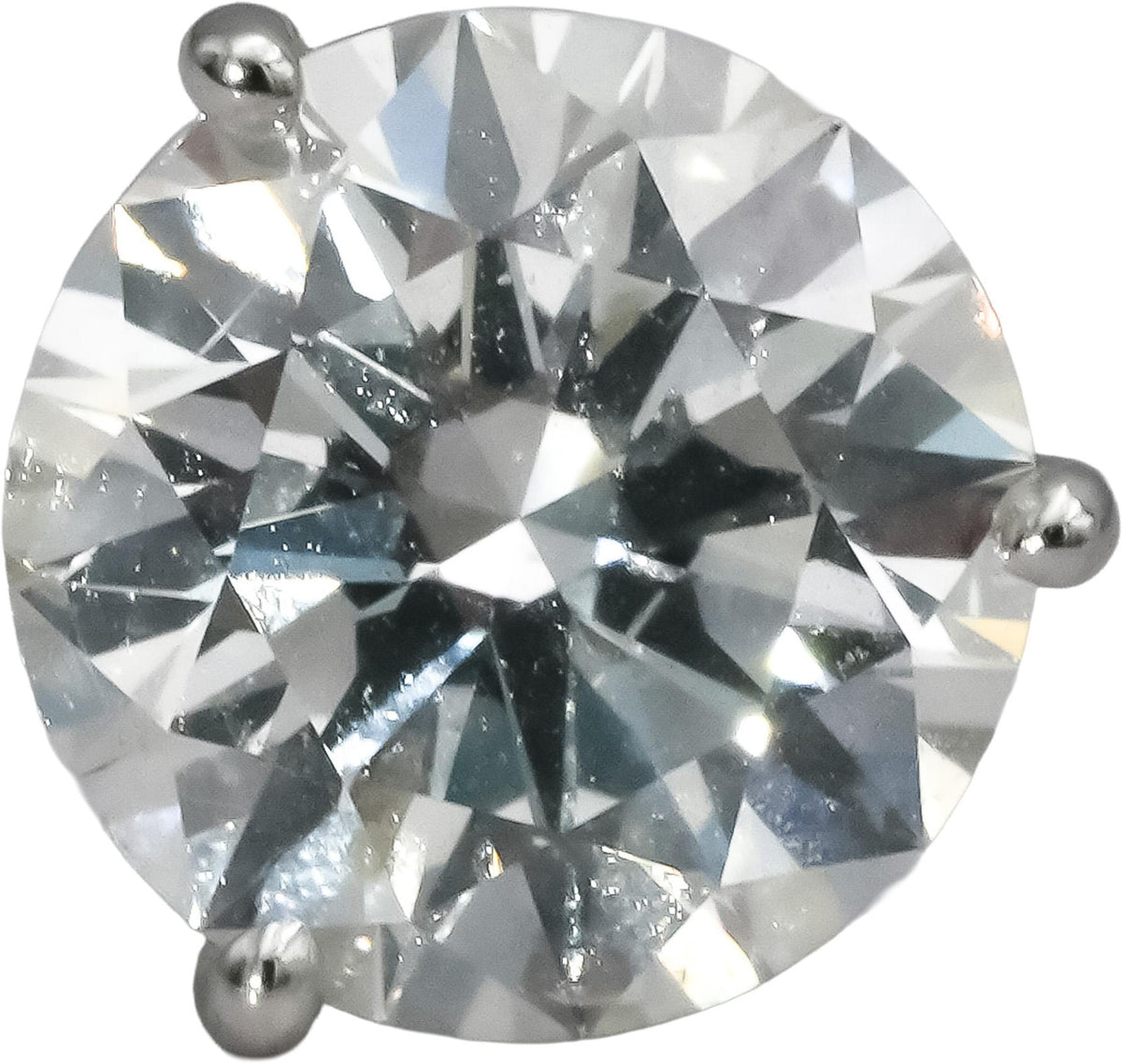 Certified 14k White Gold SI2/F-G Round Natural Diamond Stud Earrings 5.02CT