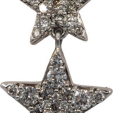 10k White Gold Round Diamond Star Drop Dangle Stud Earrings 1.0CT