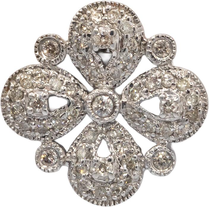 14k White Gold 0.50CT Diamond Floral Cluster Earrings