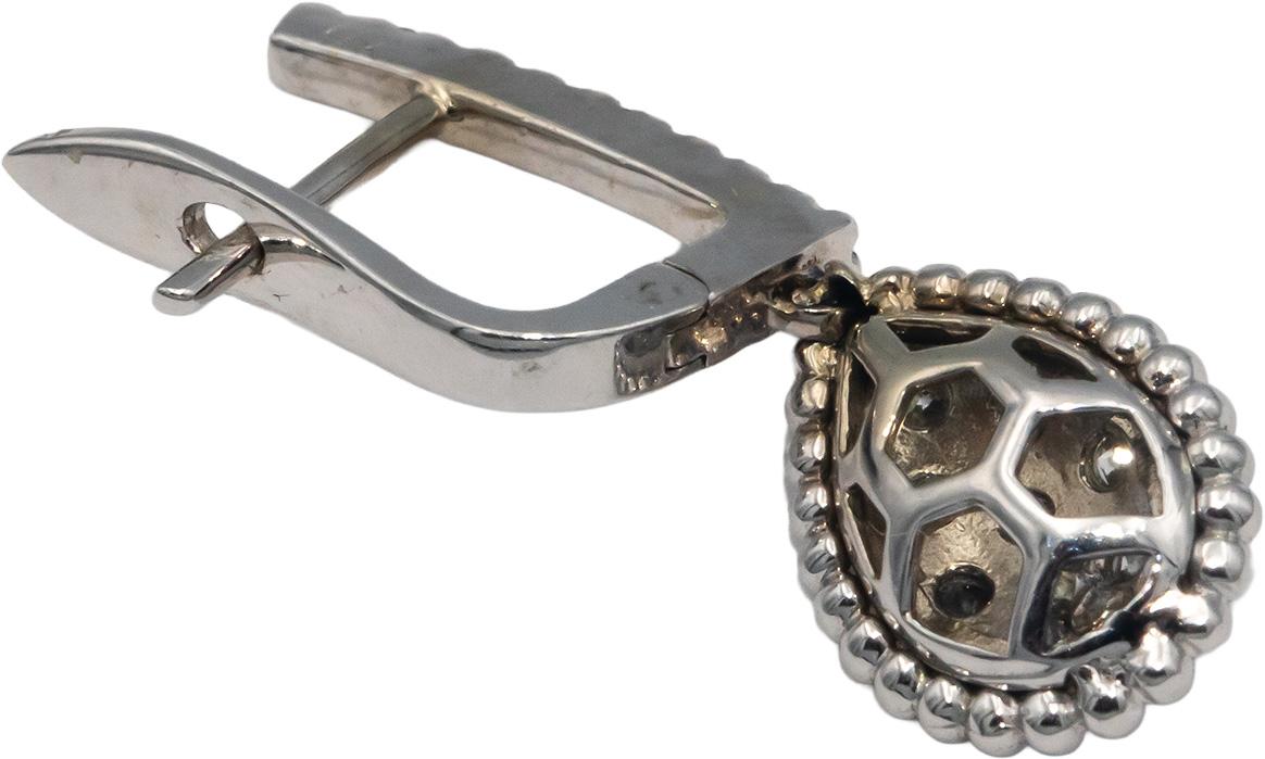 14k White Gold 0.80CT Diamond Drop Dangle Earrings