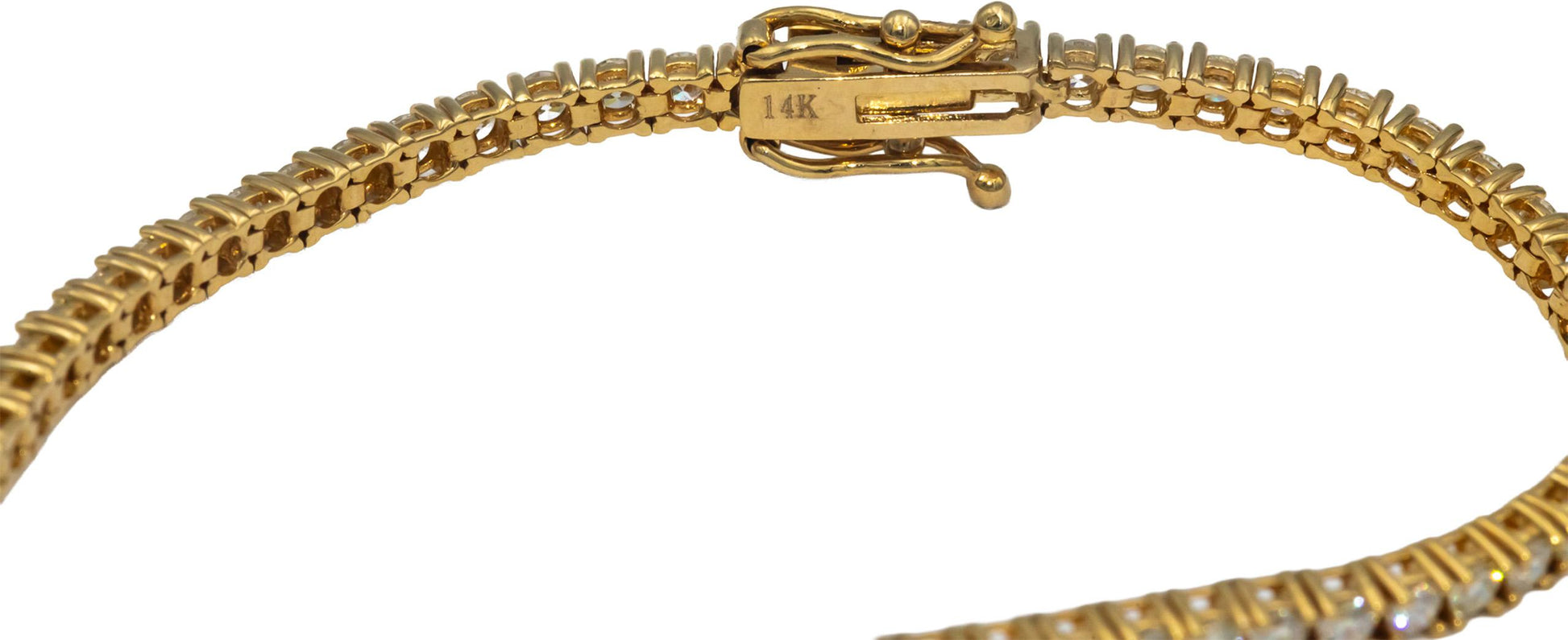 14k Yellow Gold Jewelry Round Diamond Tennis Bracelet 2.95CT