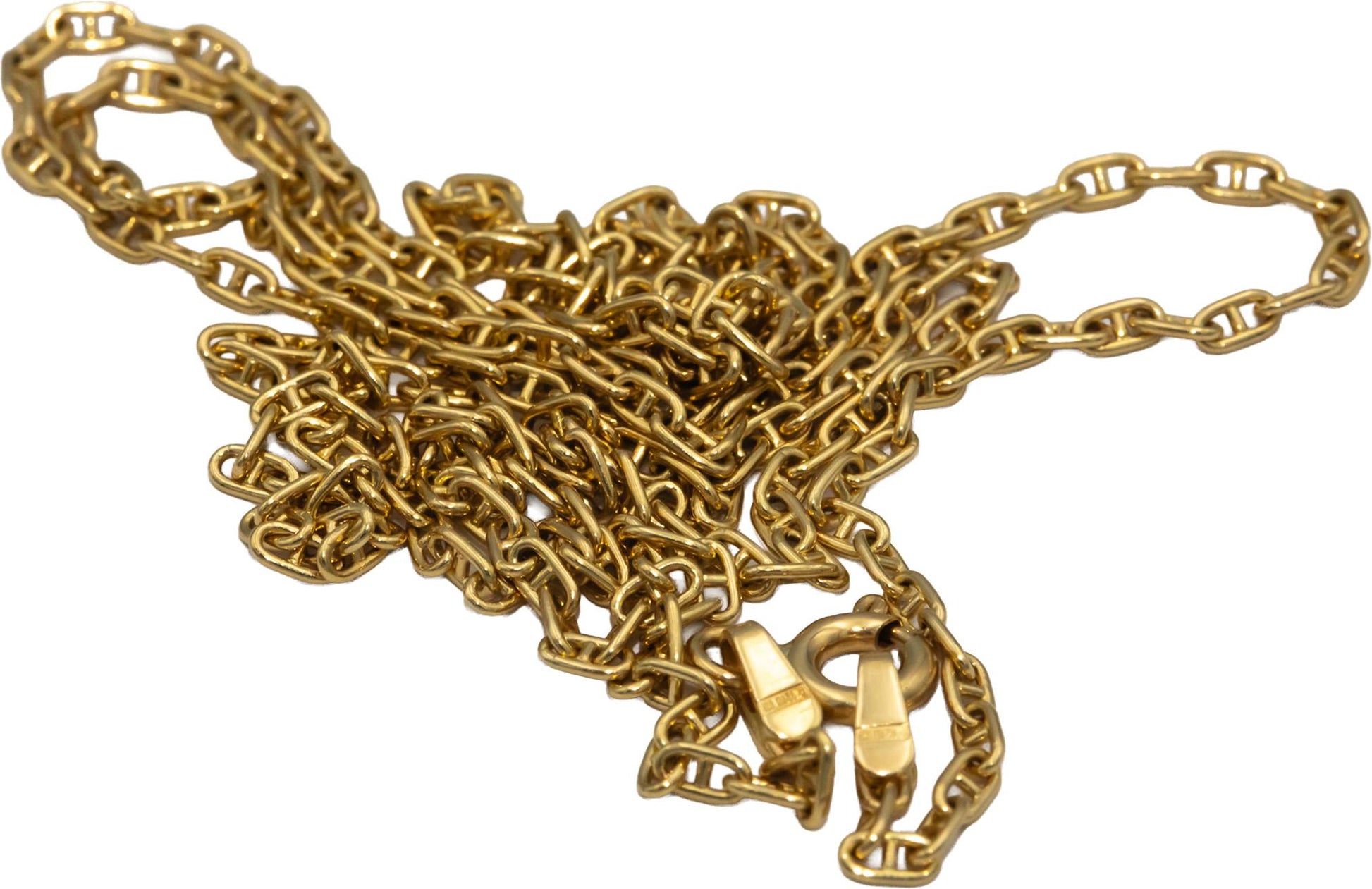 18k Yellow Gold 24" Long Anchor Link Chain Necklace