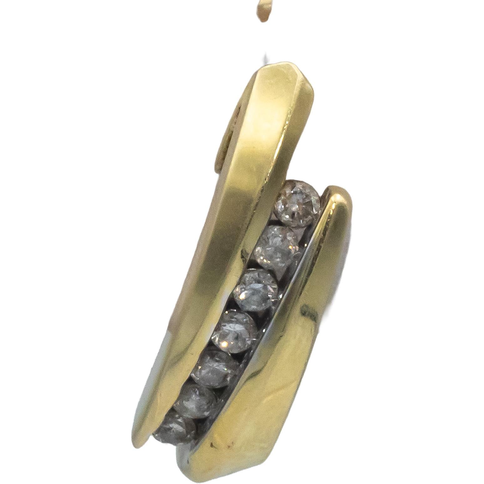 14k Yellow Gold 0.45CT Round Cut Diamond Huggie Style Curved Earrings