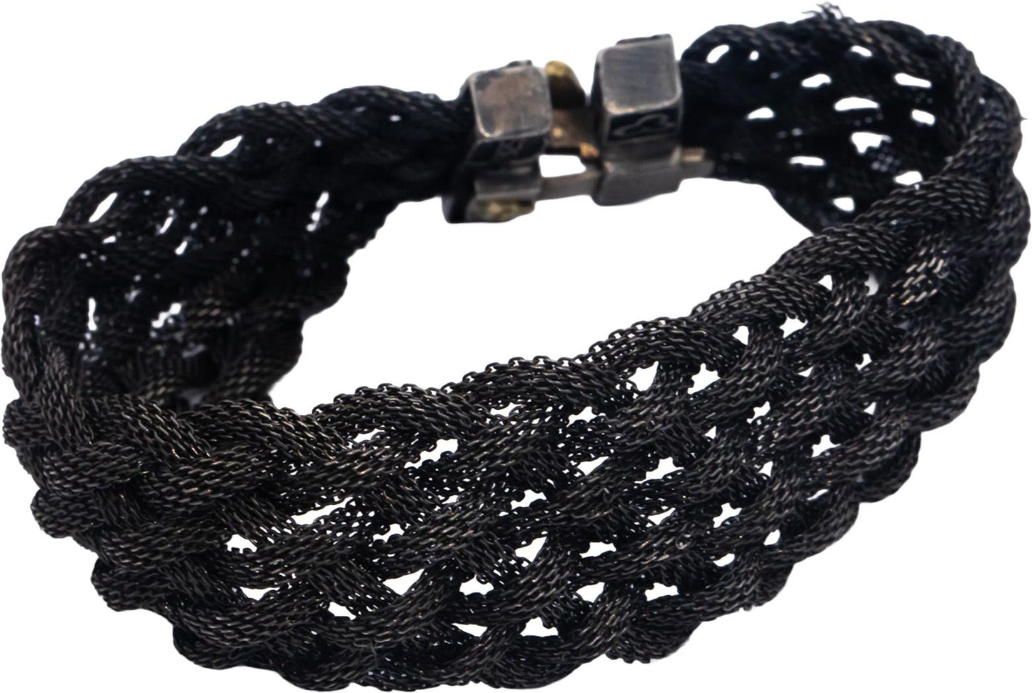 STAMBOLIAN 18k Gold Sterling Silver Wide Mesh Bracelet