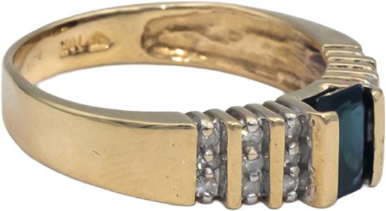 10k Yellow Gold 0.68CT Diamond and Topaz Band Ring Size 6.5