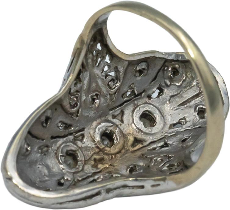 Vintage Antique 14k White Gold 0.25CT VS Diamond Filigree Cocktail Ring Size 5.5