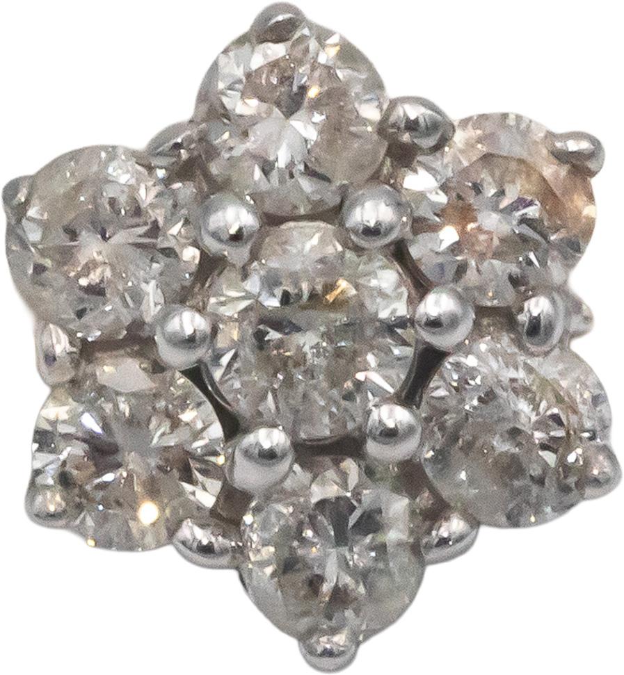 14k White and Yellow Gold 0.40CT Round Cut Diamond Flower Ring Size 7