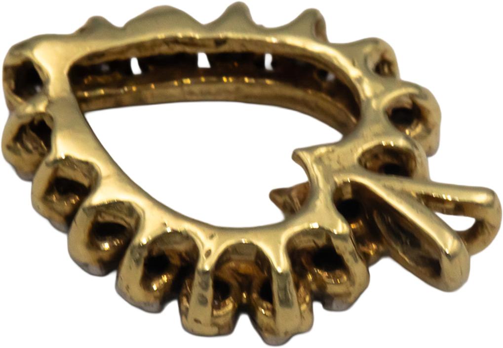 10k Yellow Gold Round Diamond Open Heart Pendant 0.15CT