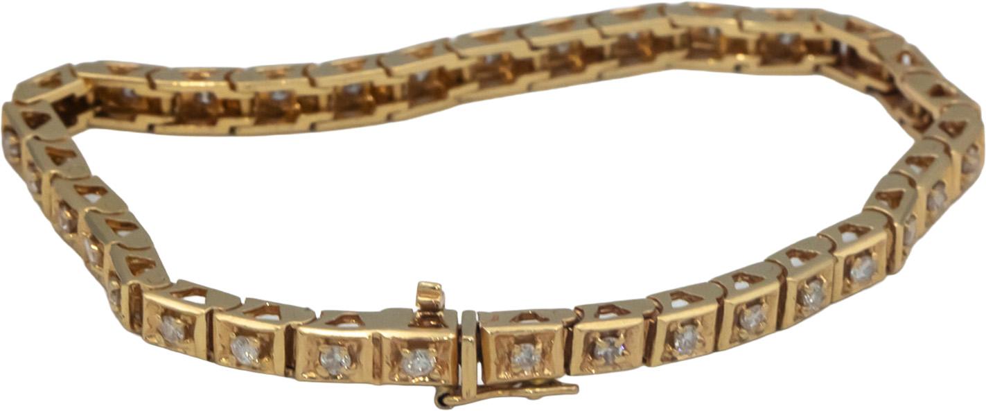 14k Yellow Gold Jewelry 0.95CT Round Cut Diamond Tennis Bracelet