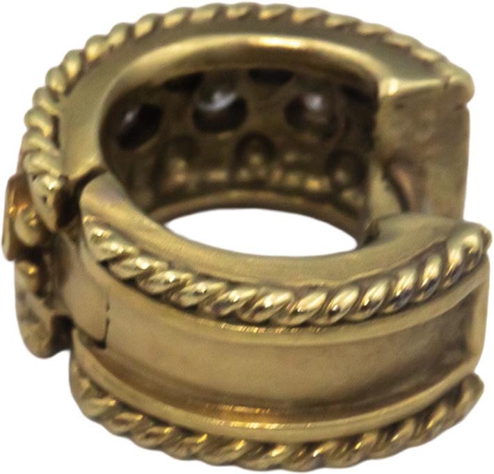 14k Yellow Gold 0.35CT Round Cut Diamond Huggie Hoop Earrings