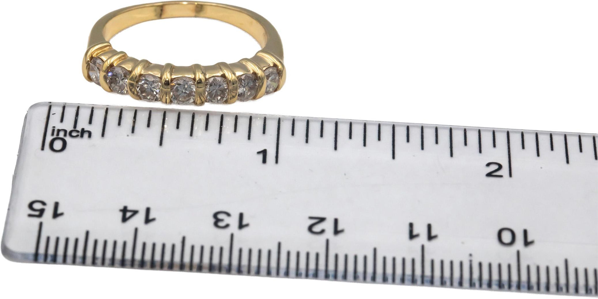 14k Yellow Gold 1.0CT Round Cut Diamond Band Ring Size 8.25
