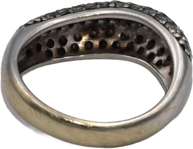 LE VIAN 14k White Gold 1.0CT Round Cut Diamond Wavy Band Ring Size 6.75