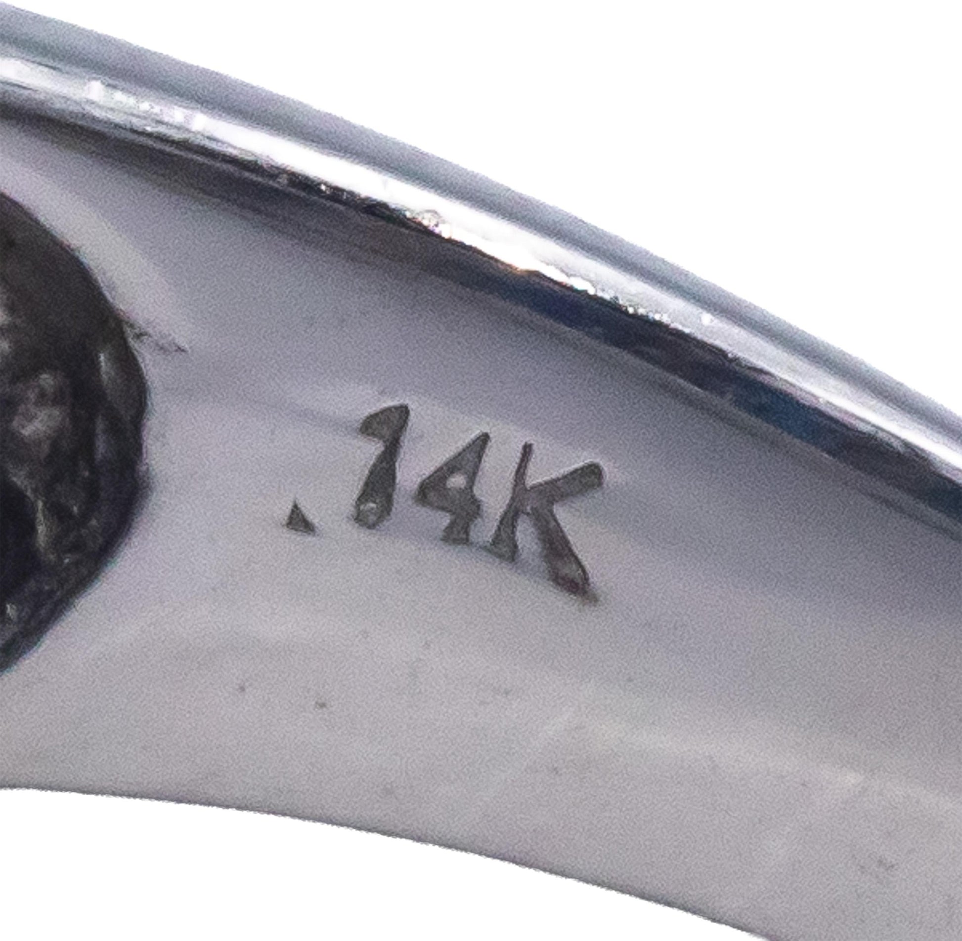 Designer 14k White Gold 1.83CT Diamond and Sapphire Band Ring Size 6.75