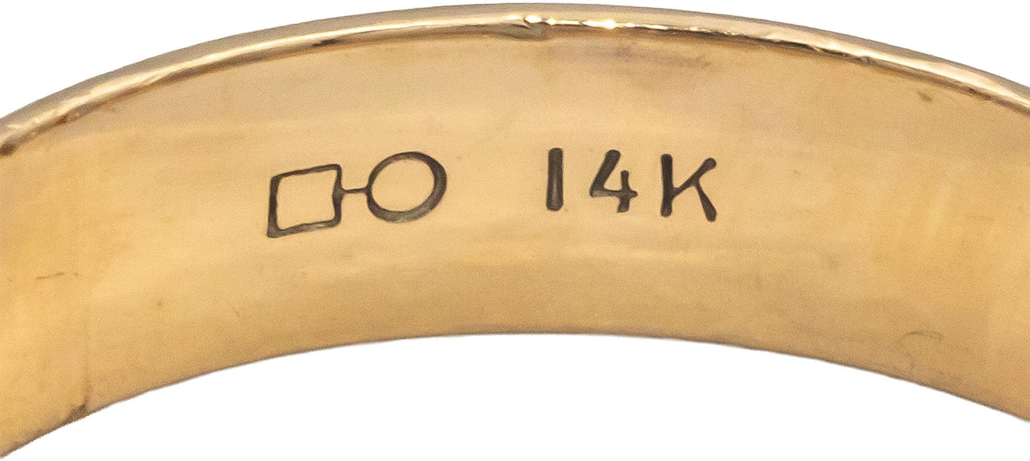 14k Yellow Gold Jewelry 0.33CT Round Cut Diamond Men's Ring Size 10.25