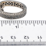 SONIA B. Designer 14k White Gold Round Diamond Hoop Earrings 1.50CT