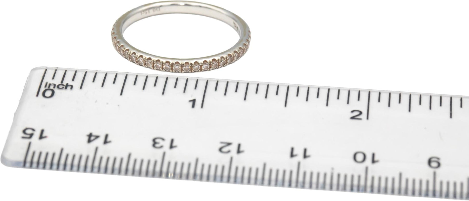 Designer 14k White Gold 0.35CT VS Round Cut Diamond Band Ring Size 9