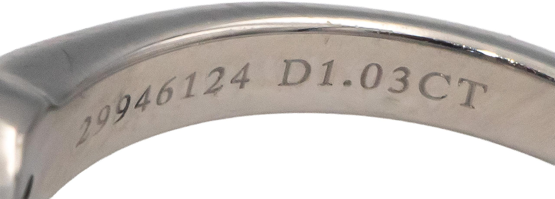 GIA Certified TIFFANY & CO. Platinum H/VS1 Round Diamond Engagement Ring 1.03CT