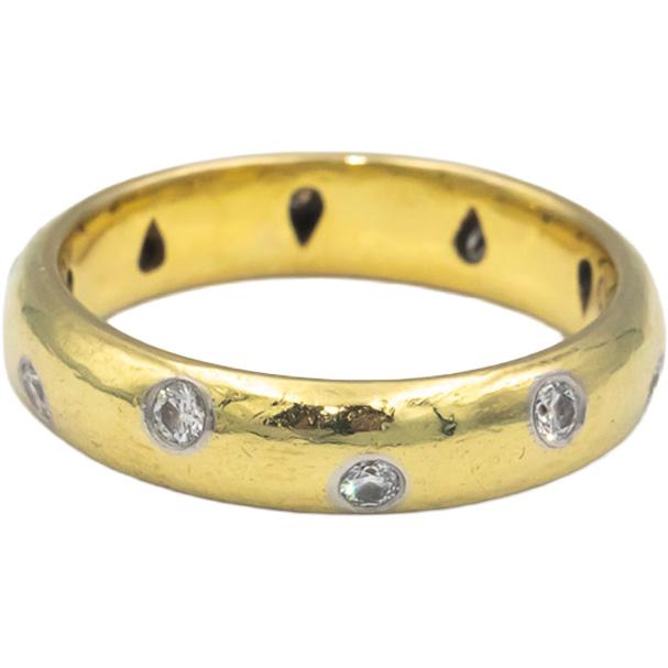 TIFFANY & CO. 18k Gold & Platinum 0.30CT Diamond Etoile Band Ring $4800 Retail