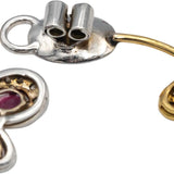 18k Two Tone Gold Diamond Assorted Gemstone Butterfly Earrings 4.0CT