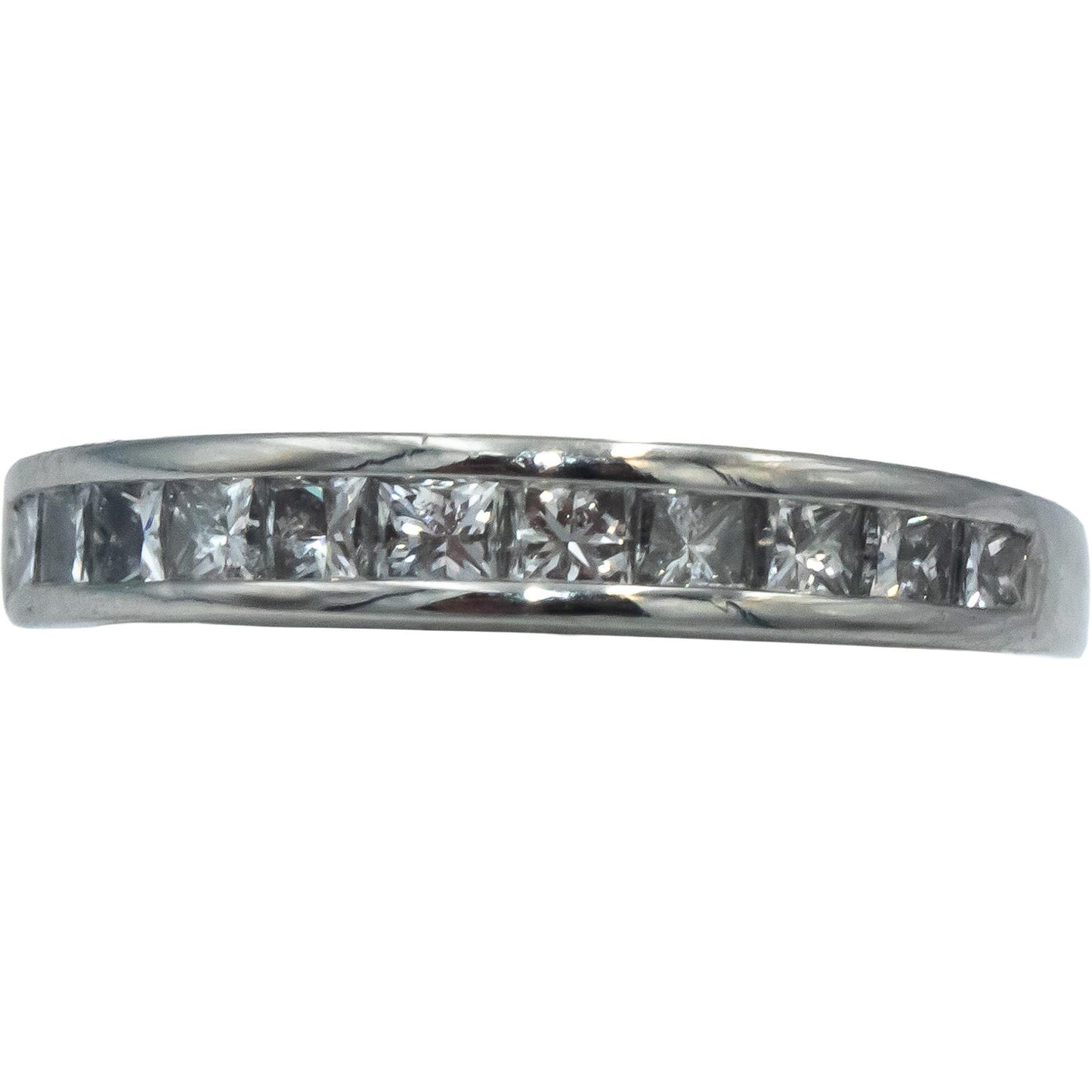 Platinum VS Princess Cut Channel Set Diamond Band Ring 0.50CT Size 5