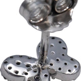 10k White Gold Round Diamond Cluster Butterfly Stud Earrings 0.20CT