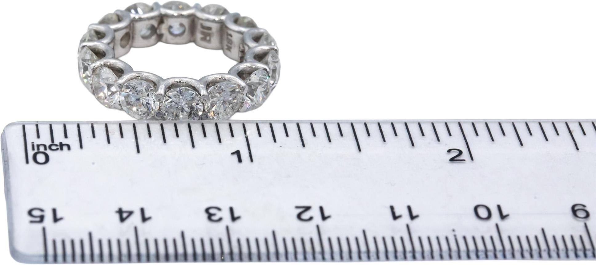 18k Gold Round Diamond U-Shape Open Gallery Eternity Band Ring 7.08CT Size 4.75