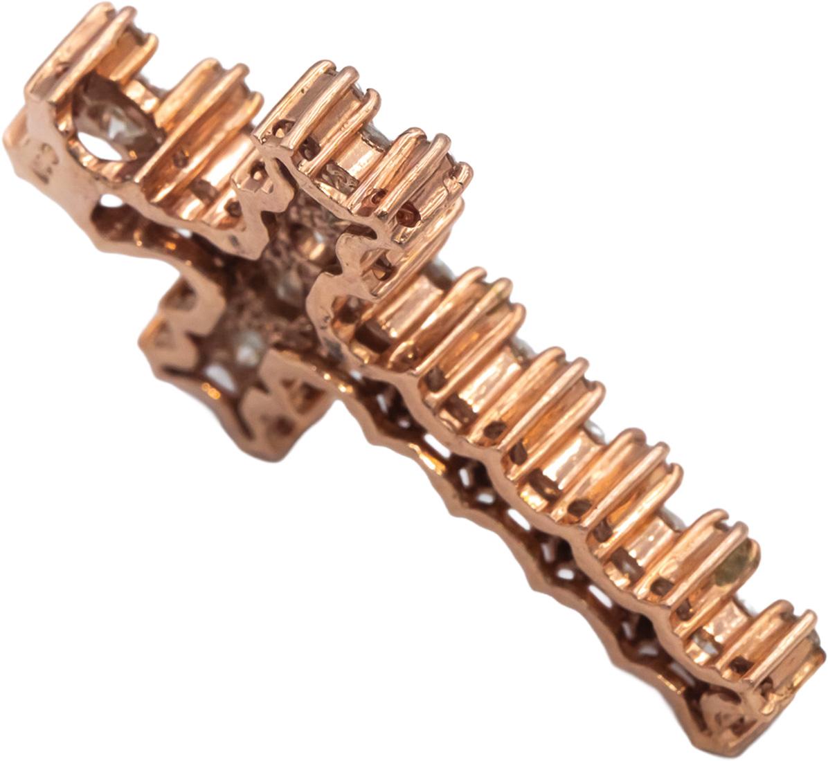 14k Rose Gold Jewelry Round Diamond Cross Crucifix Pendant 5.67CT