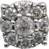 Round Diamond 10k White Gold Cluster Stud Earrings 1.20CT