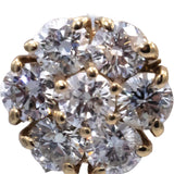 Round Diamond 14k Yellow Gold Flower Cluster Stud Screw Back Earrings 2.20CT