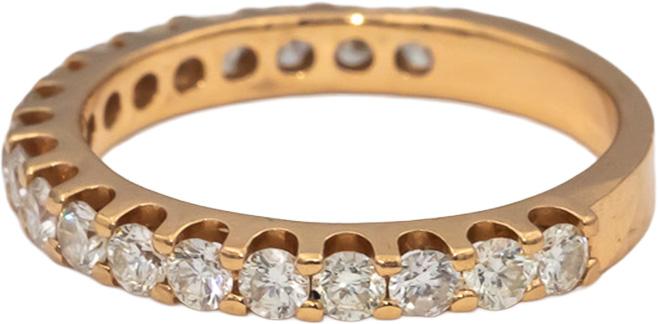 18k Rose Gold VS Round Diamond Half Eternity Band Ring 0.90CT Size 7