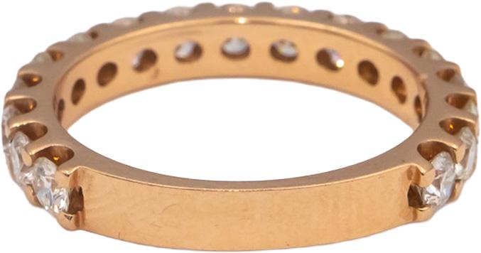 18k Yellow Gold VS Round Diamond Half Eternity Band Ring 1.49CT Size 6.75