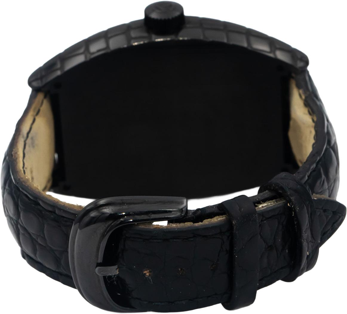 FRANCK MULLER Cintree Curvex "Black Croco" PVD Automatic Watch w/ Box & Papers