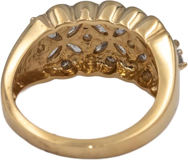 14k Yellow Gold VS Round Marquise Diamond Cluster Cocktail Ring 1.40CT Size 7.25