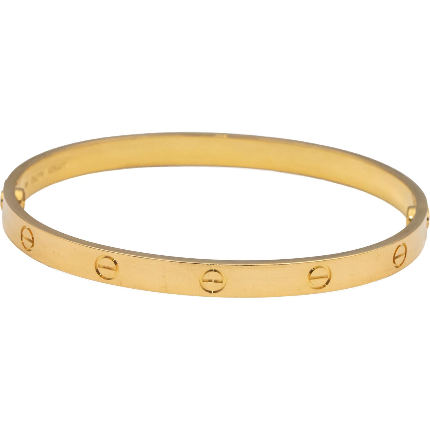 CARTIER 18k Gold Love Collection Screw Motif 6.0mm Bangle Bracelet Size 21 $7950