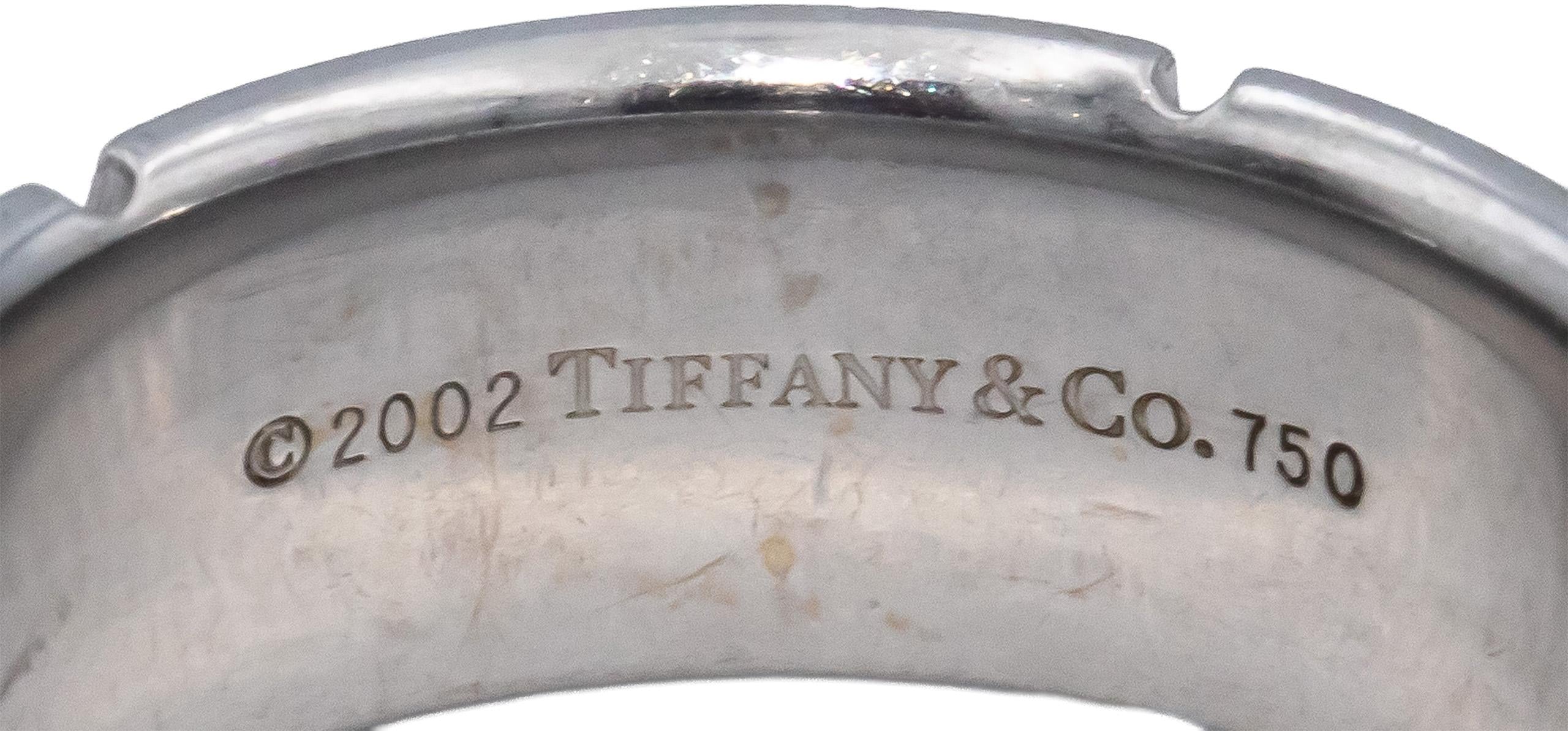 TIFFANY & CO. Vintage 18k White Gold Streamerica Band Ring 8.5