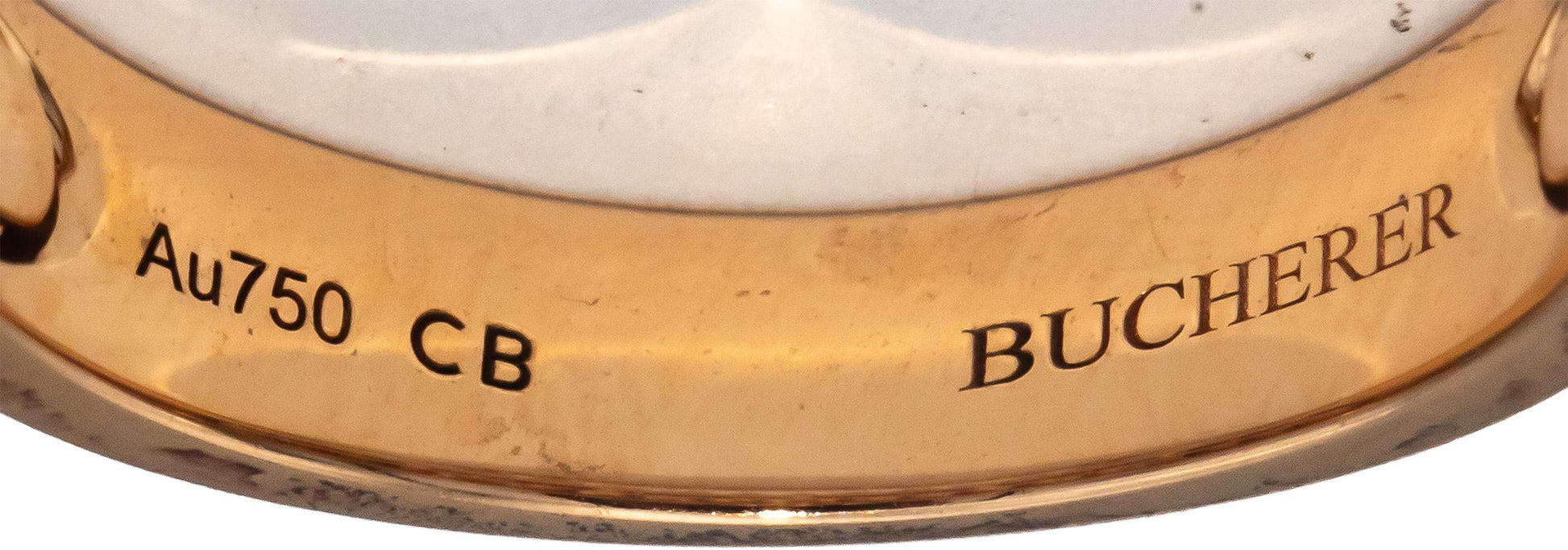 BUCHERER 18k Rose Gold VS Round & Emerald Cut Diamond Band Ring 1.50CT Size 6.5