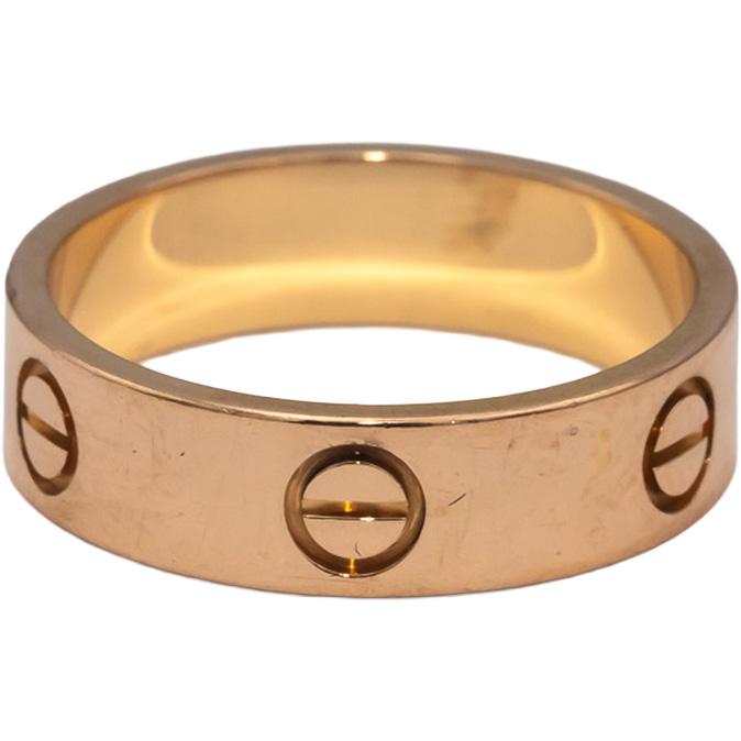 CARTIER 18k Rose Gold Love Collection Screw Motif Band Ring Size 8.5 Euro 58