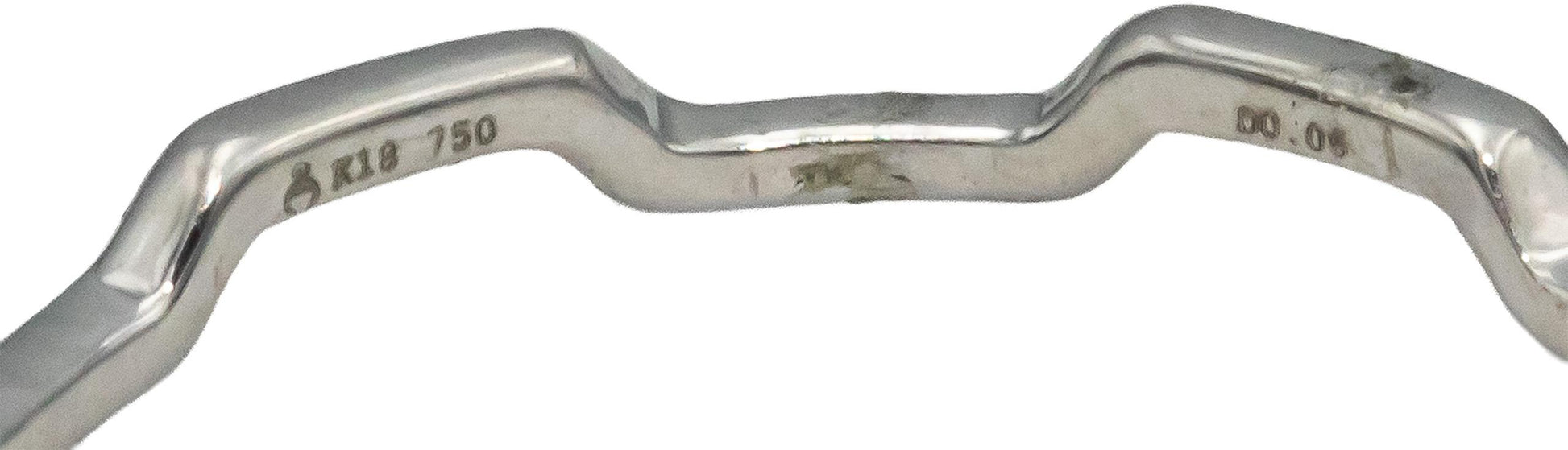 18k White Gold Round Diamond Zig Zag Stacking Band Ring 0.06CT Size 7