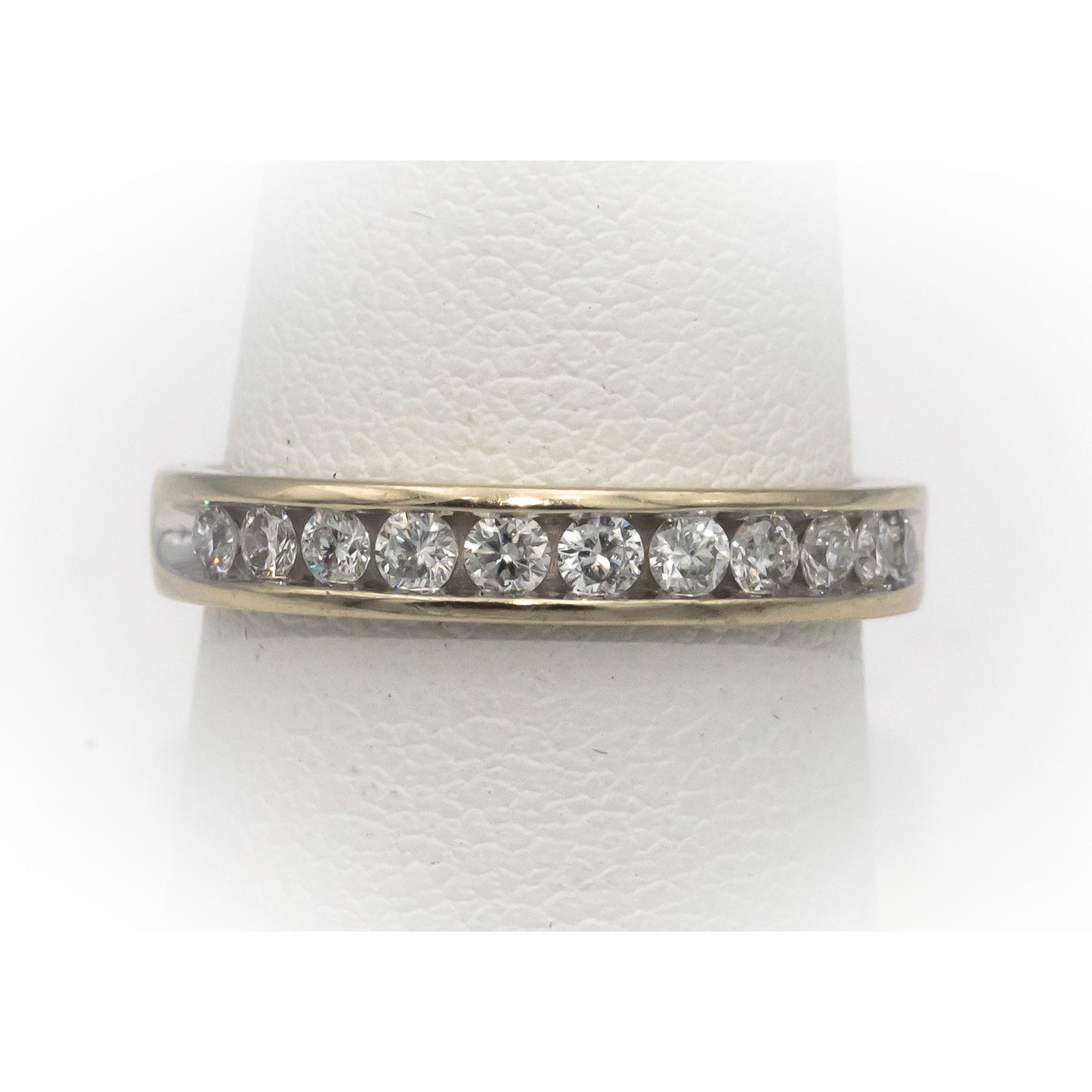 14k White Gold Round Channel Set Diamond Band Ring 0.45CT Size 7