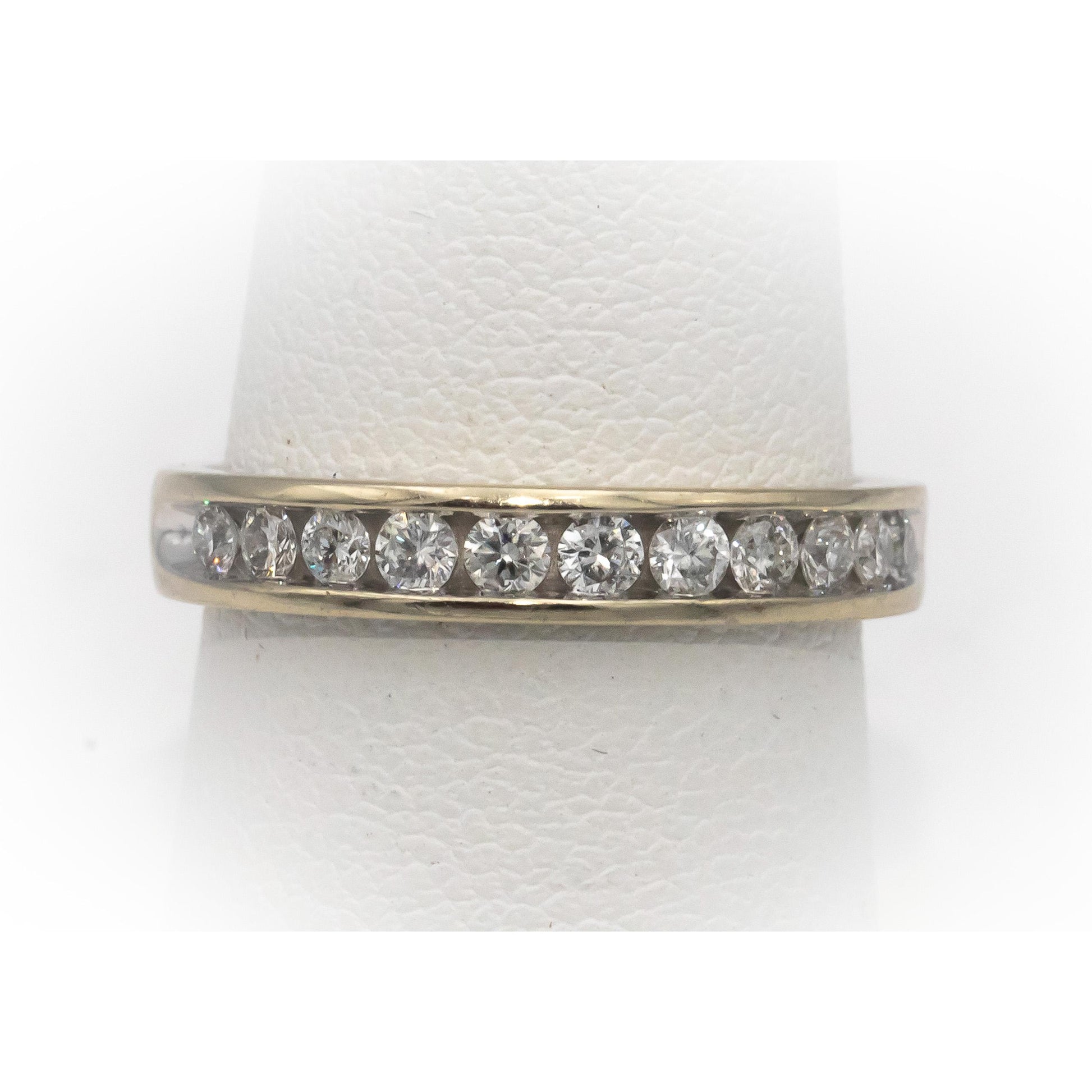 14k White Gold Round Channel Set Diamond Band Ring 0.45CT Size 7