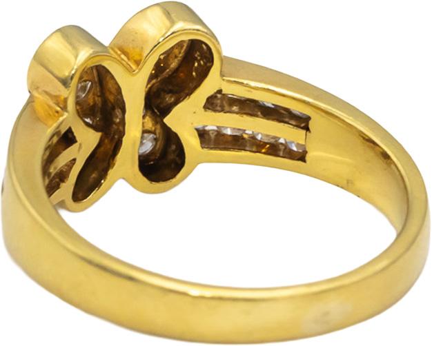 18k Yellow Gold Round Diamond Butterfly Cocktail Ring 0.50CT Size 6.75
