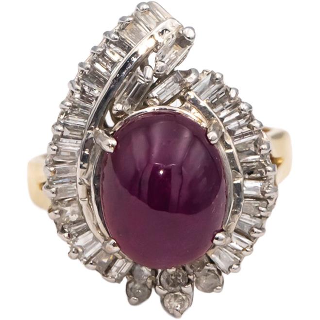 CGL Certified 14k Yellow & White Gold Natural Ruby & Diamond Ring 10.30CTW