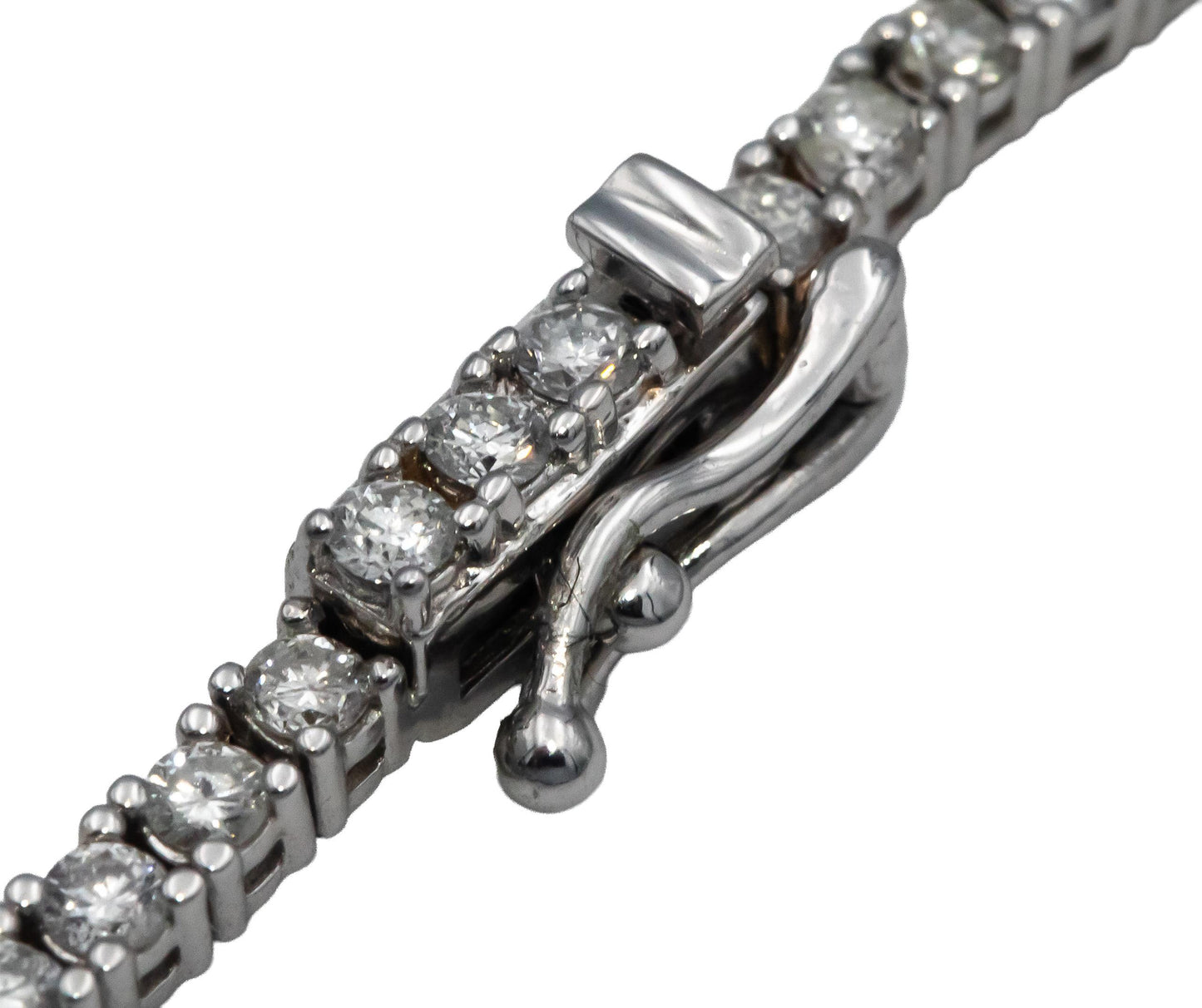 18k White Gold Round Diamond Tennis Necklace 4.40CT